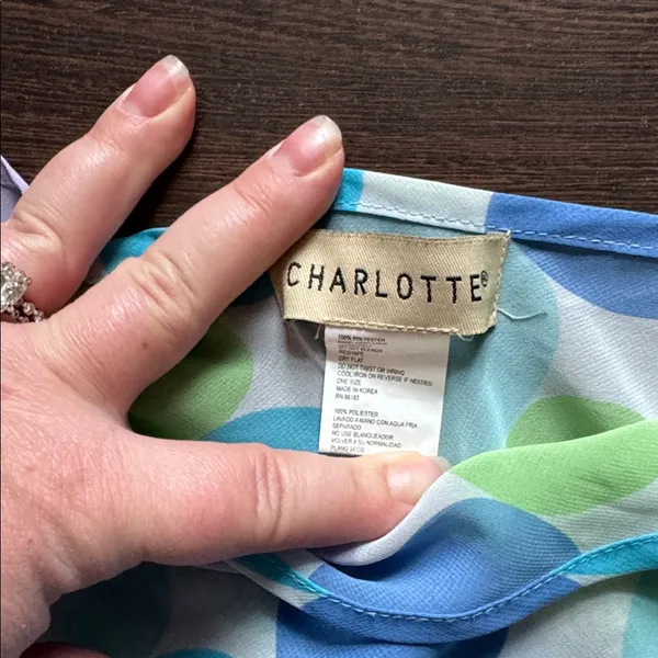 Charlotte Boho Polka Dot Poncho Top Pastel Blue Green Purple One Size Fits Most - Image 2