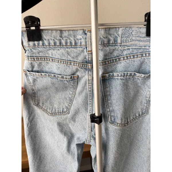 Revice Denim Venus Asymmetrical Crossover High Rise Straight Leg Jeans 27 Light - Image 10