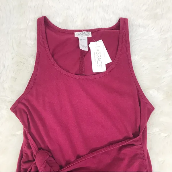 L*SPACE Cypress Burgundy Red Wrap Front Mini‎ Tank Dress Casual Beach Size Small - Image 5