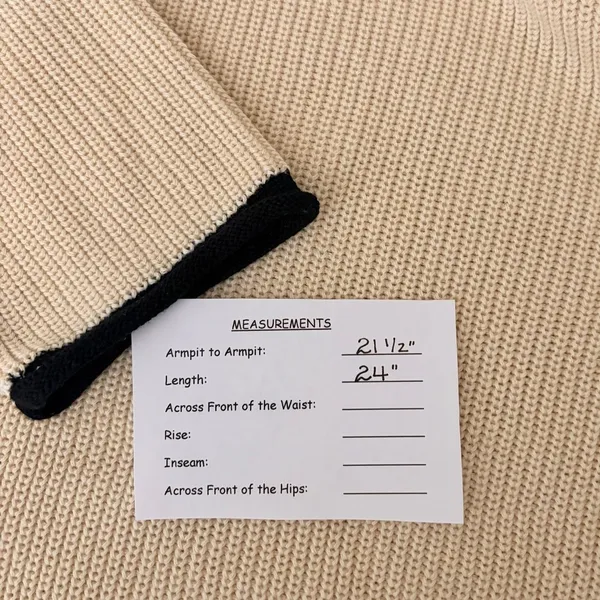 BALTIC BORN Beige‎ Ivory Black Pullover Sweater Rolled Edges Knitwear Large - Image 11