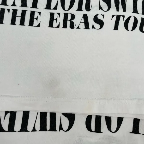Taylor Swift Eras Tour Concert Tee Albums Official Merch White Top Size XS FLAWS - Image 11