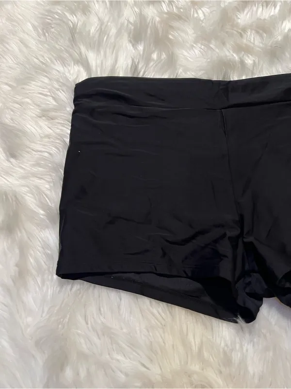 Women's Size XL Swim Shorts Black High Rise 2" Inseam Vintage Bad Elastic - Image 4