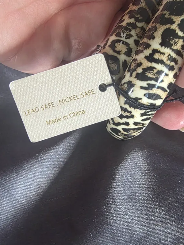 Natasha Cheetah Leopard Animal Print Chunky Lucite Stacked Bangle Bracelets - Image 3