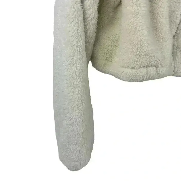 OFFLINE by Aerie Women's Large White Fleece Zip-Up‎ Teddy Jacket Cropped - Image 8