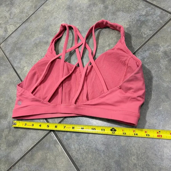 lululemon Free to be Serene Bra Sz 10 Rose Color Outdoor Casual Gym Gorpcore - Image 8