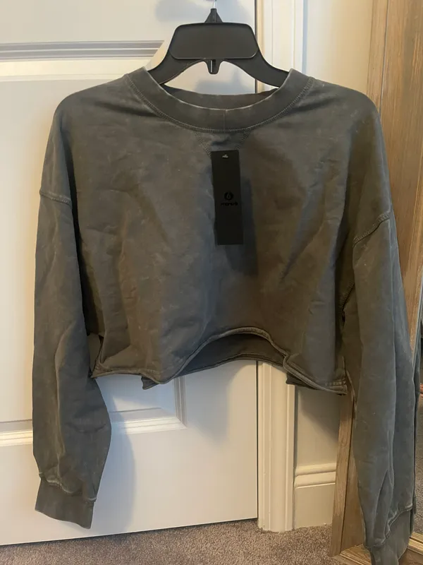 Crop Sweatshirt Green Size L - Image 2
