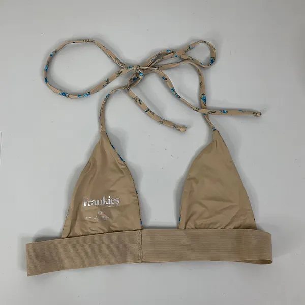 Frankies Bikinis Blue Floral Bikini Top‎ Size Medium - Image 2
