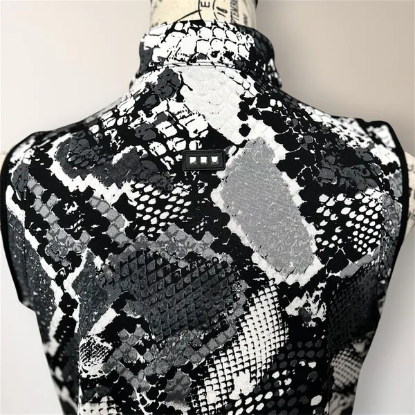 Jamie Sadock Golf Top Womens S Snake Print Sleeveless 1/4 Zip Stretch‎ Black - Image 5