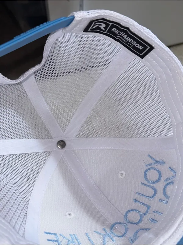 NWOT White & Light Blue Embroidered Richardson Hat “YOU LOOK LIKE YOU LOVE ME” - Image 3