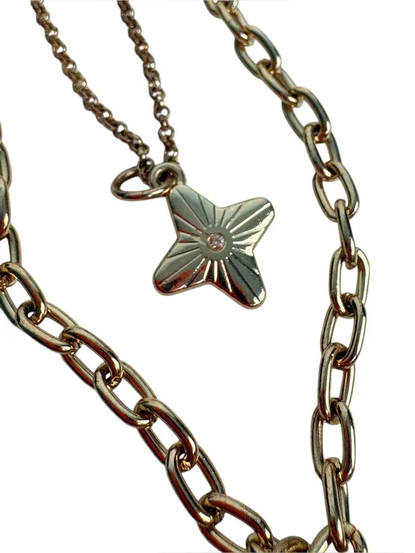 MAURICES Gold Horseshoe Double Layer Charm Necklace Western - Image 6