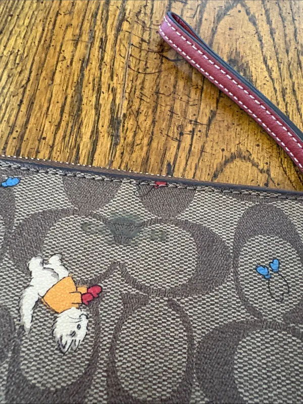Coach Kittens in mittens Brown Signature Wristlet - Image 2