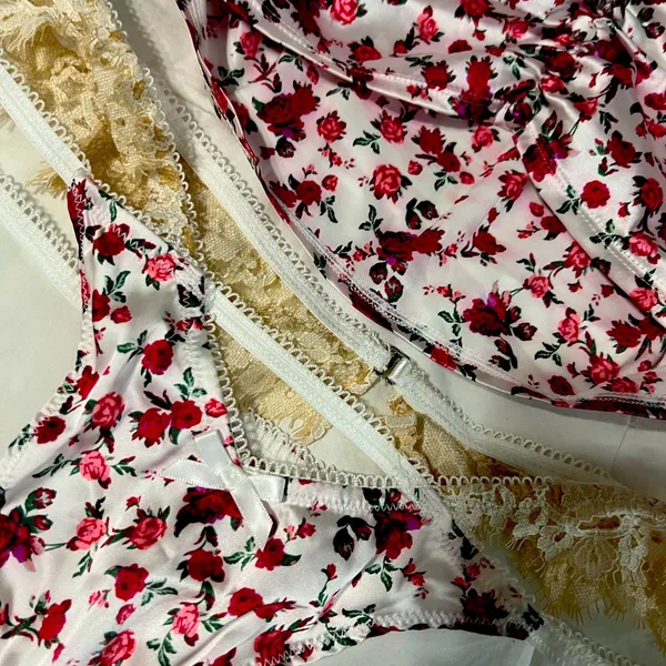 For Love And Lemons Red and White Floral Camisole - Image 3