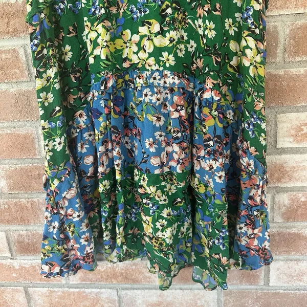 Anthropologie Robin Tiered Floral Flutter Sleeve Dress XS Garden Cottagecore - Image 5
