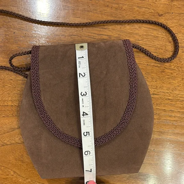 Vintage Brown Suede Mini Shoulder Bag - Image 6