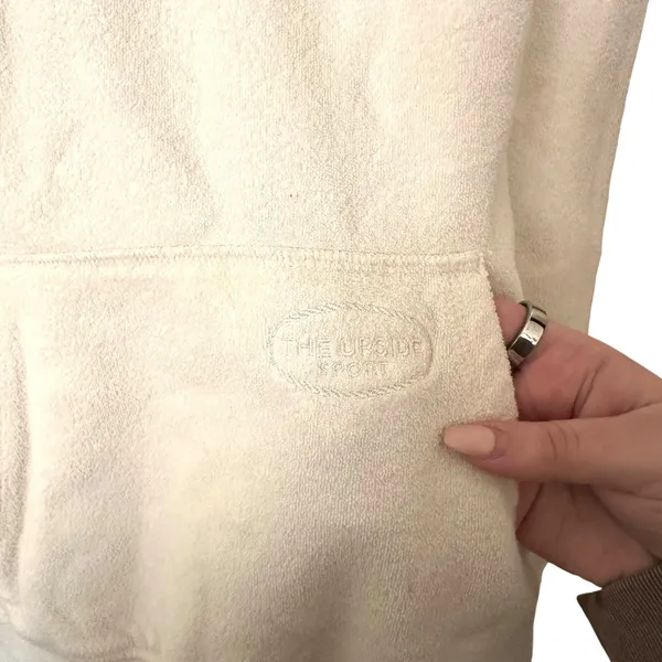 THE UPSIDE Regatta Jerome Quarter Zip Terry Sweatshirt White Medium‎ - Image 3