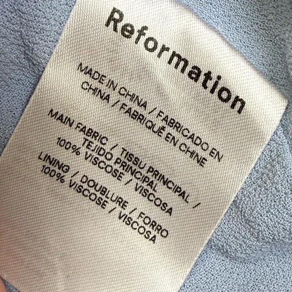Reformation Light Blue Floral Smocked Square Neck Mini Dress XS - Image 5