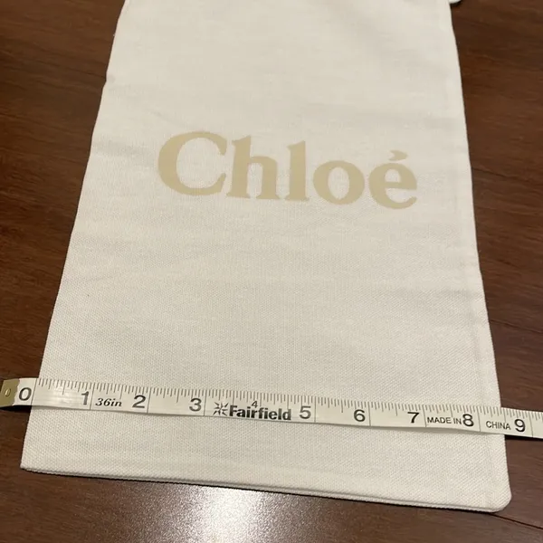 Chloe White Drawstring dust Bag 14x8.5 - Image 2