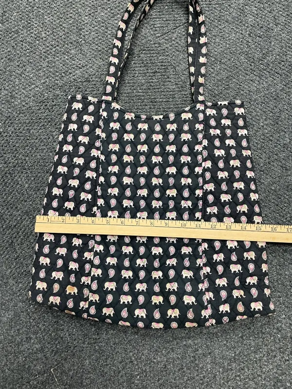 Vera Bradley Pink Black Elephants Medium tote bag purse - Image 5