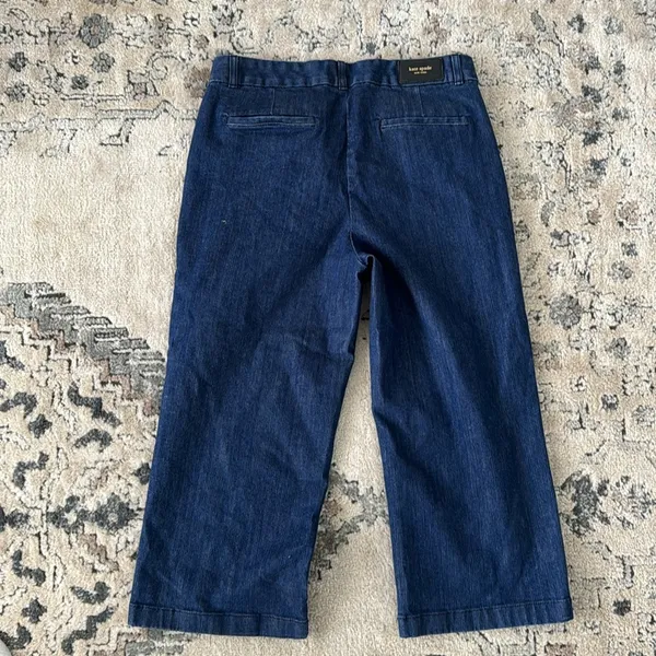 Kate Spade Women's Dark Denim Ooh Lala Broome Street Wide Leg Capri Jeans Sz 28 - Image 6