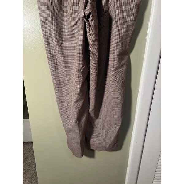 A New Day Womens Sz 6 Wide Leg Dress Pant Trousers Pleated Houndstooth Cream Tan - Image 7