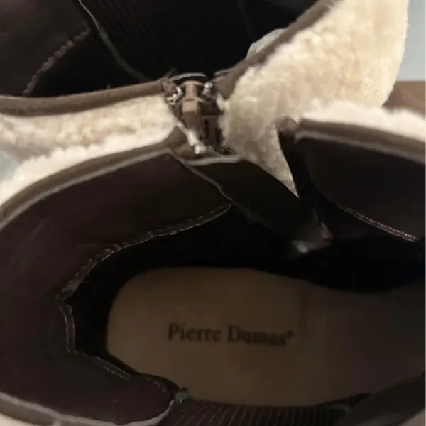 Pierre Dumas Brown and Cream Heeled Boots - Image 4