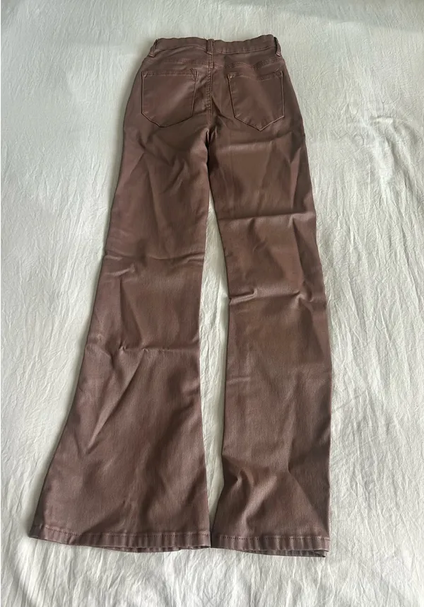 Brown Leather Pants Edikted Flare Petite - Image 3