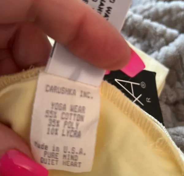 Vintage Carushka Bodywear Pastel Yellow Low-Mid Rise Cuffed Tights/ Leggings Cuffed - Image 9