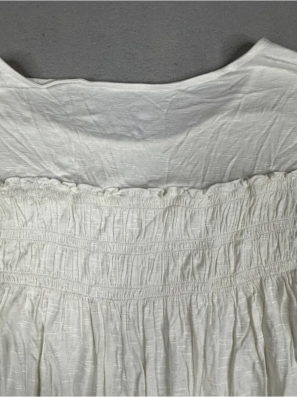 Southern Tide Smocked Babydoll Top Womens XS White NWT Ruffle Coastal Preppy - Image 4