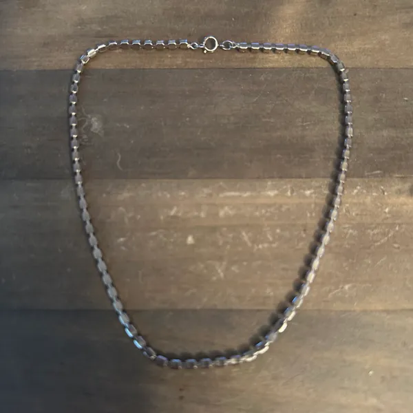 Vintage gold tone pink tennis necklace - Image 4