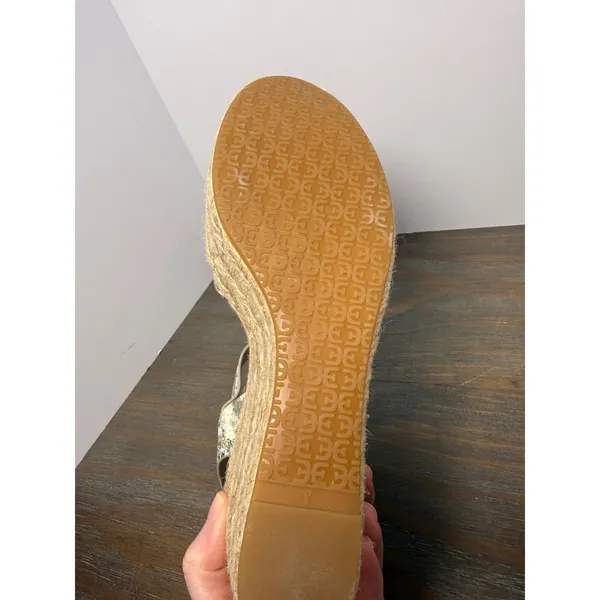 Sam Edelman Maura Snakeskin Espadrille Platform 4" Wedge Sandals Size 8.5 - Image 12