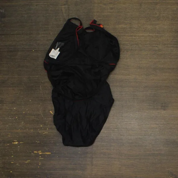 Nike Womens Lined Open Back One Piece Swimsuit 16790f35feaae4 Black Red 6 - Image 2