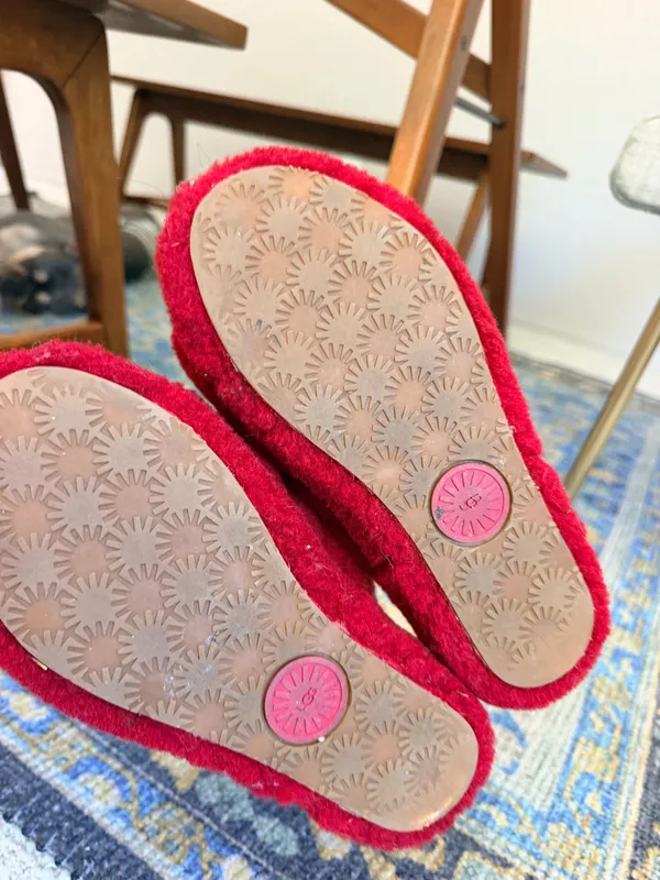 Ugg fluff mama red shearling slingback slip on slippers 7 . - Image 10
