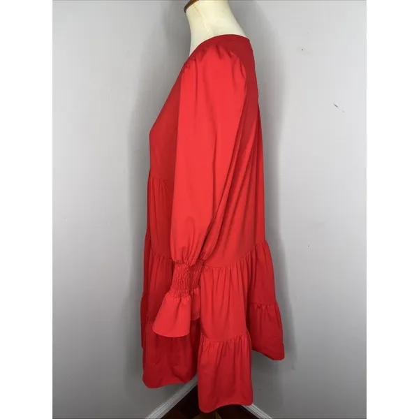 Tuckernuck POMANDER PLACE Red Crepe Kenzo Dress XS - Image 3