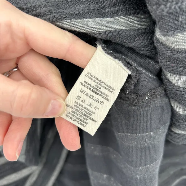 Free People Peplum Striped Jacket Cotton Blend Full Zip Size Small - Image 4