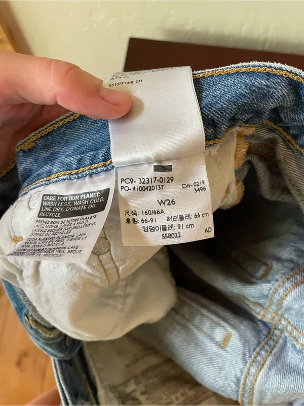 Levi's Light Blue Distressed Denim Cutoff Shorts - Image 4