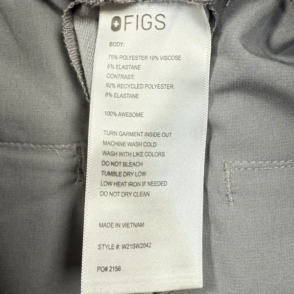 FIGS Charlotte 21 Pocket Scrub Pants Women Small Gray Jogger Technical W21SW2042 - Image 7