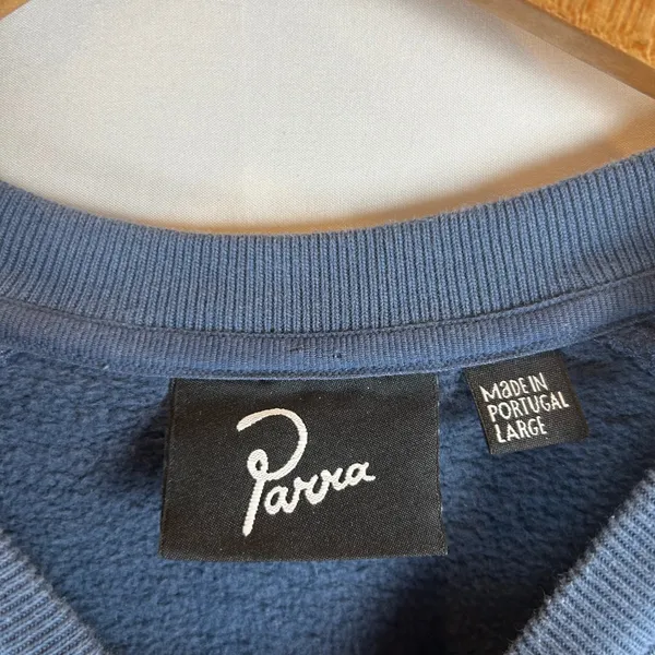 By Parra Womens Blue Orange Educational Crewneck Sweatshirt Large - Image 3