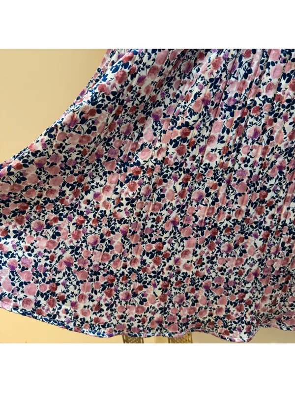 Lulus Express Yourself Blush Pink Floral Print Satin Babydoll mini Dress medium - Image 6