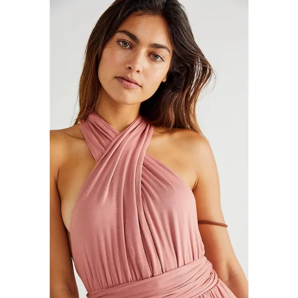 Free People Beach Dani Convertible Jumpsuit Size Medium Pink Maeve Wide Leg Boho - Image 9