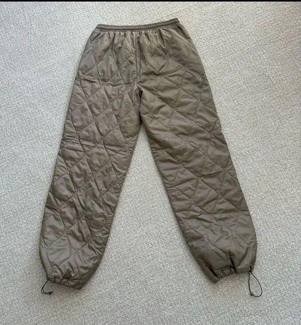 Quilted Jogger Pants Khaki Army Green Small ietsfrans - Image 5