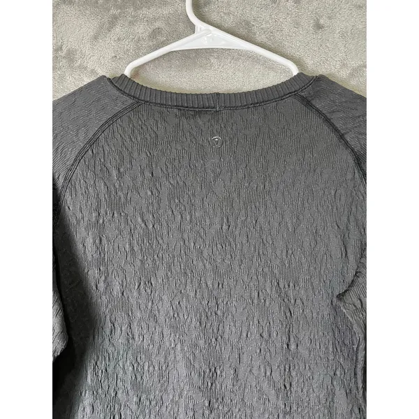 Lululemon Rest Less Pullover Black Textured Long Sleeve Running Workout Top 6 - Image 4