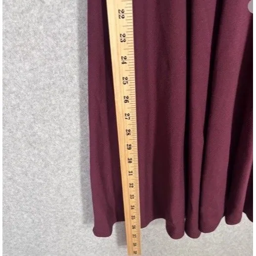 Altar’d State Dress Sz Medium Burgundy Scalloped Neckline Preppy Party Career - Image 4