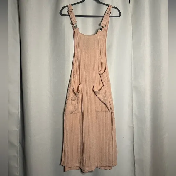 K/Lab Pink Ribbed Overall Style Dress Small - Image 9