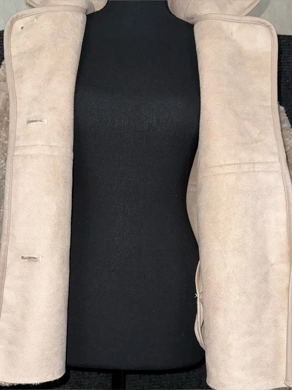 a.n.a. A New Approach NWT Faux Fur Shearling Midweight Coat Womens S Latte Beige - Image 6