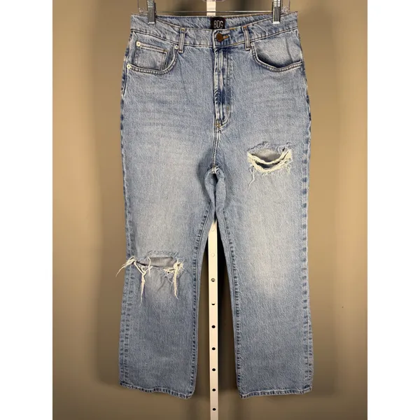 BDG Urban Outfitters High Rise Flare Jeans Size 31 Distressed Light Wash - Image 2
