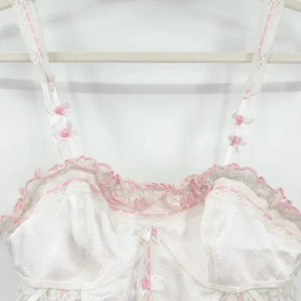 Free People‎ FP Intimately Womens Coquette Sweet Cheeks Lace Thong Bodysuit M - Image 4