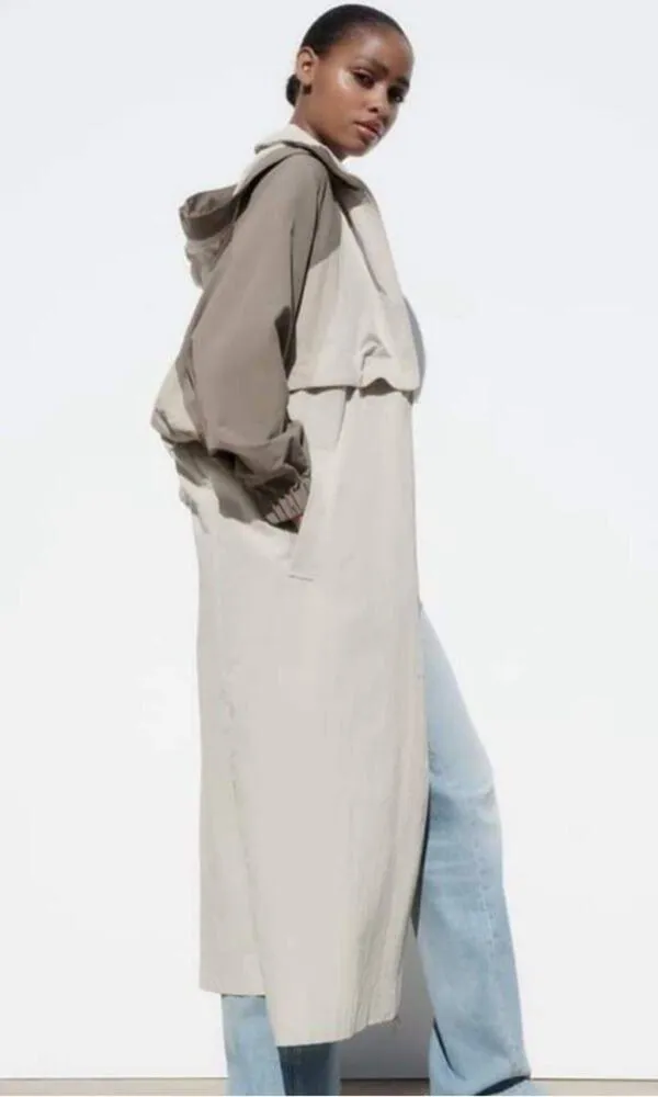 Zara 2 in 1 Parachute Jacket convertible full length coat rain waterproof - Image 6