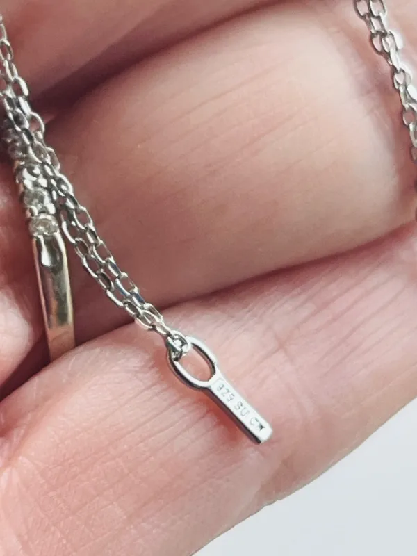 Anthropologie Sterling Silver initial I necklace - Image 3