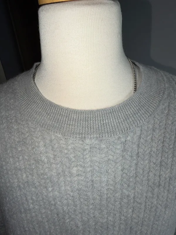 The Group Aritzia 100%Wool 100 Laine Light Blue Ribbed Crewneck Sweater - Image 10