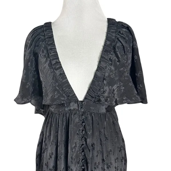 Free People Ethereal Witchy Fairy Cha Cha Maxi Dress Black Medium Bohemian Goth - Image 6